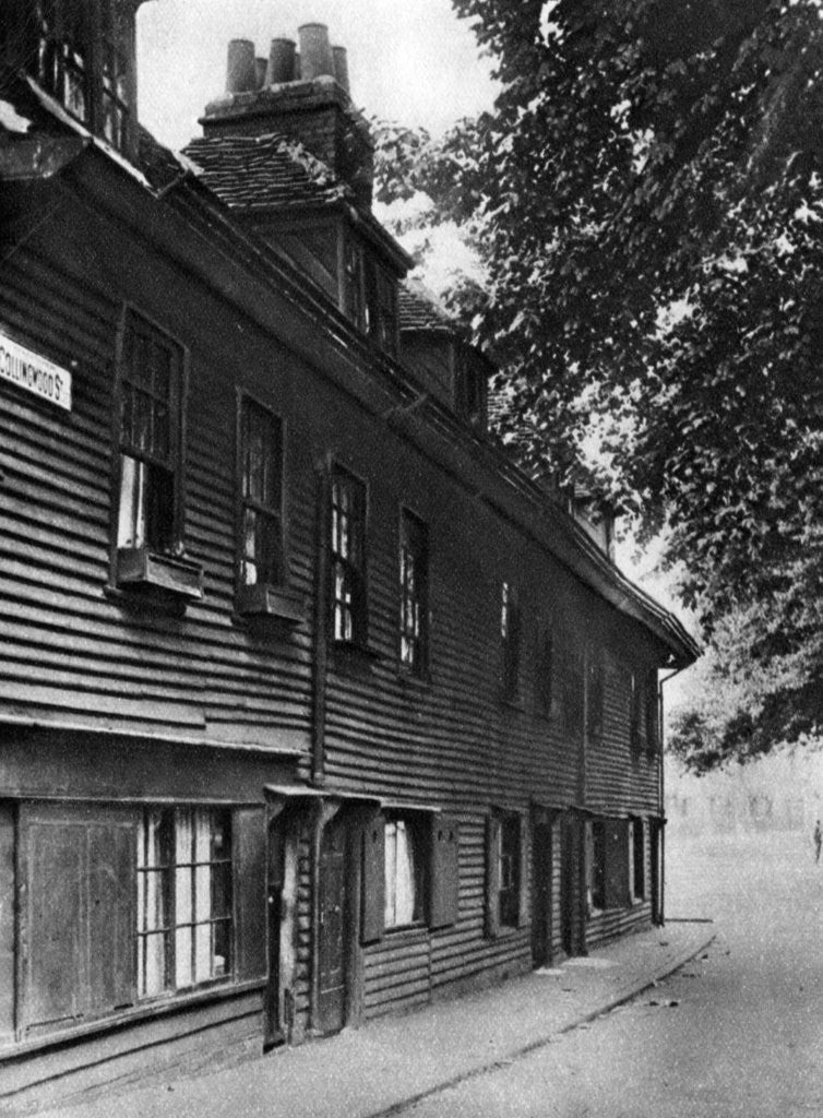 Detail of An old wooden house in Collingwood Street, London by Whiffin