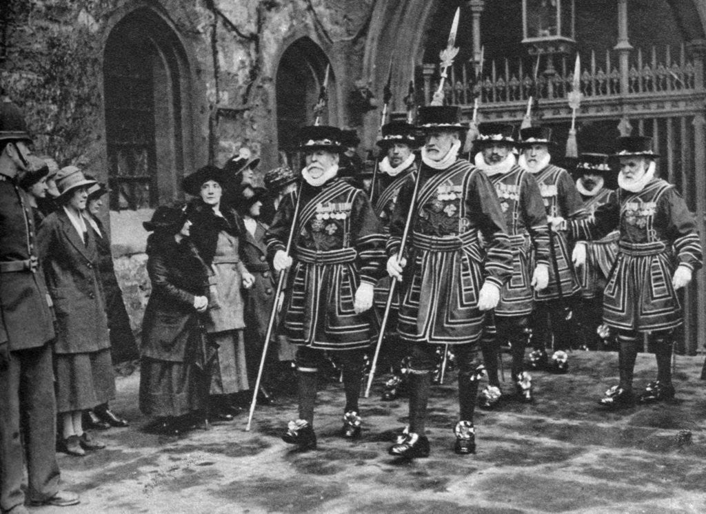 Detail of Distribution of the Maundy Money by Yeomen Warders, Tower of London by Anonymous
