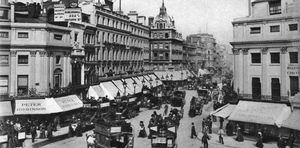 Detail of Regent Circus (Oxford Circus), London, 1880s by Anonymous