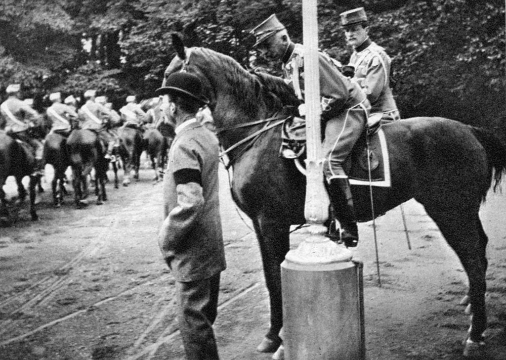 Detail of King Christian IX (1818-1906) with Colonel Kjor of the Danish Hussars by Queen Alexandra