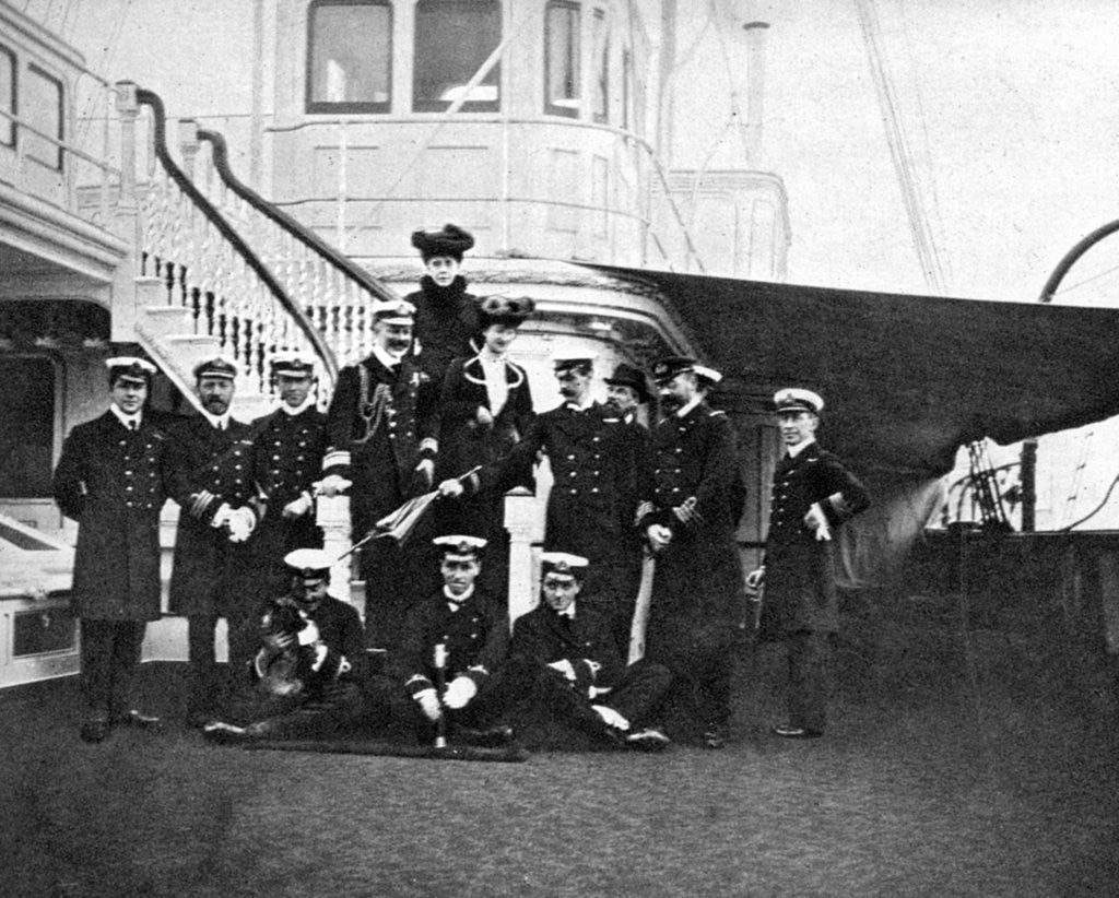 Detail of Group portrait on board the royal yacht Victoria and Albert, Copenhagen by Queen Alexandra