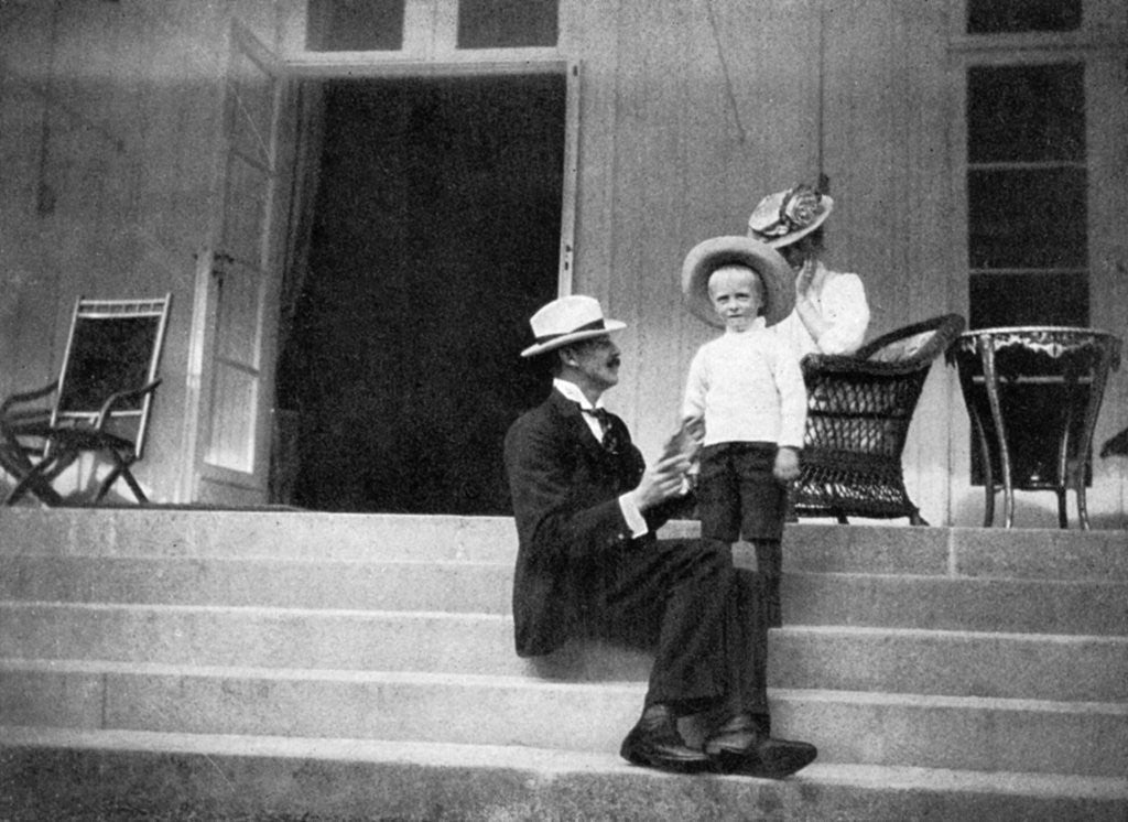 Detail of King Haakon VII of Norway, his son Olav and Princess Victoria at Bygdøy, Norway by Queen Alexandra