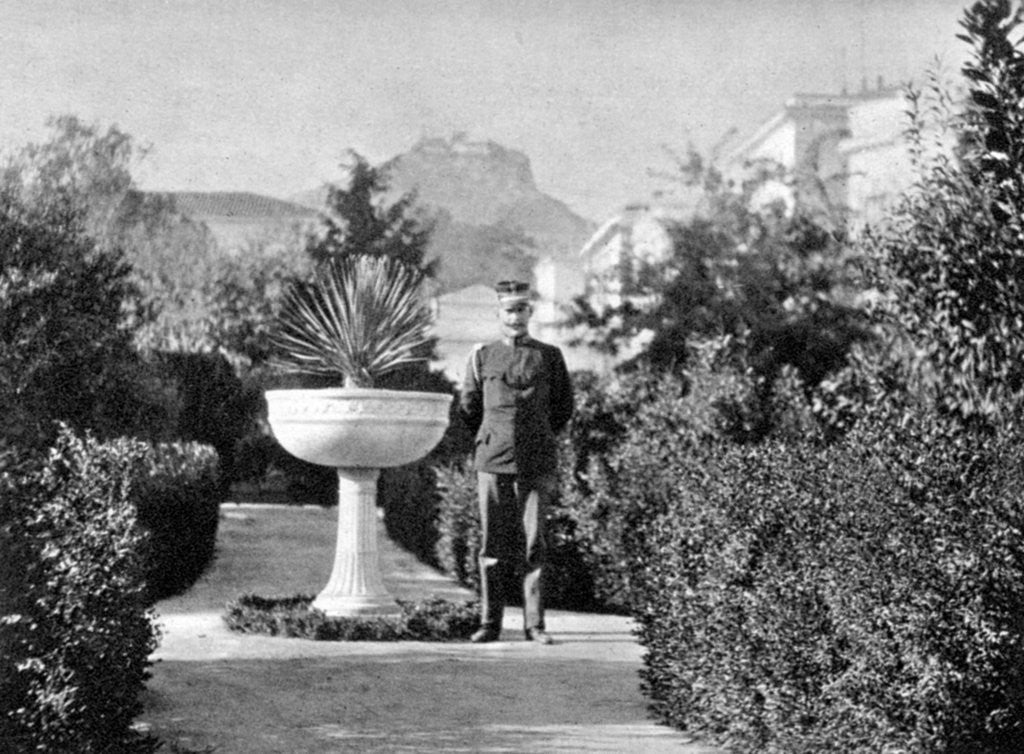 Detail of Prince Constantine (1868-1923), the Duke of Sparta, in his garden at Athens by Queen Alexandra