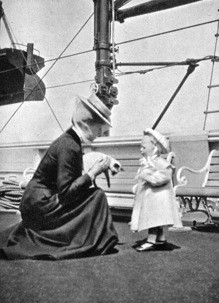 Detail of Princess Victoria (1868-1935) with Prince Olav of Norway by Queen Alexandra
