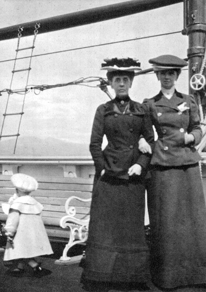Detail of Prince Olav (1903-1991) with Lady Antrim and Miss Knollys by Queen Alexandra