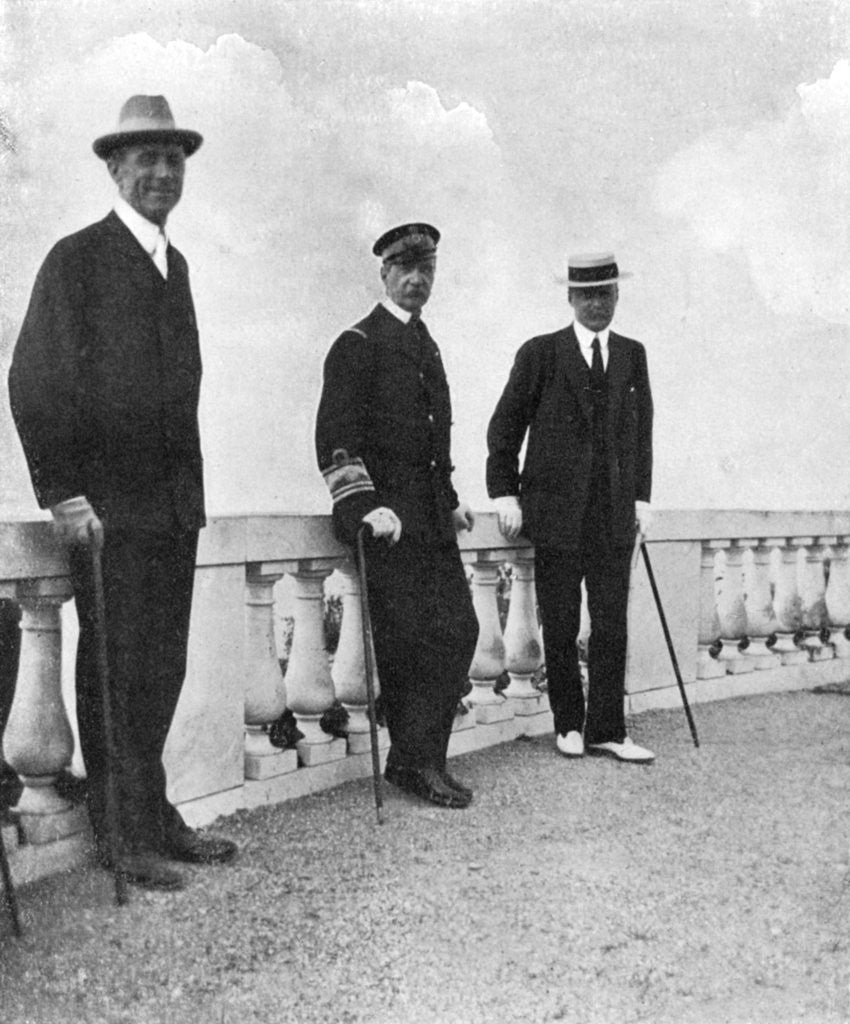Detail of King George I of Greece with Commodore Keppel and Lord Howe, Corfu, Greece by Queen Alexandra
