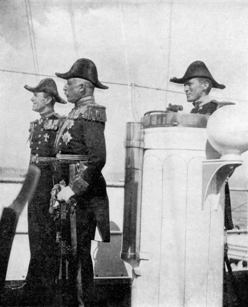 Detail of The Duke of Connaught with Commodores Keppel and Crampton by Queen Alexandra