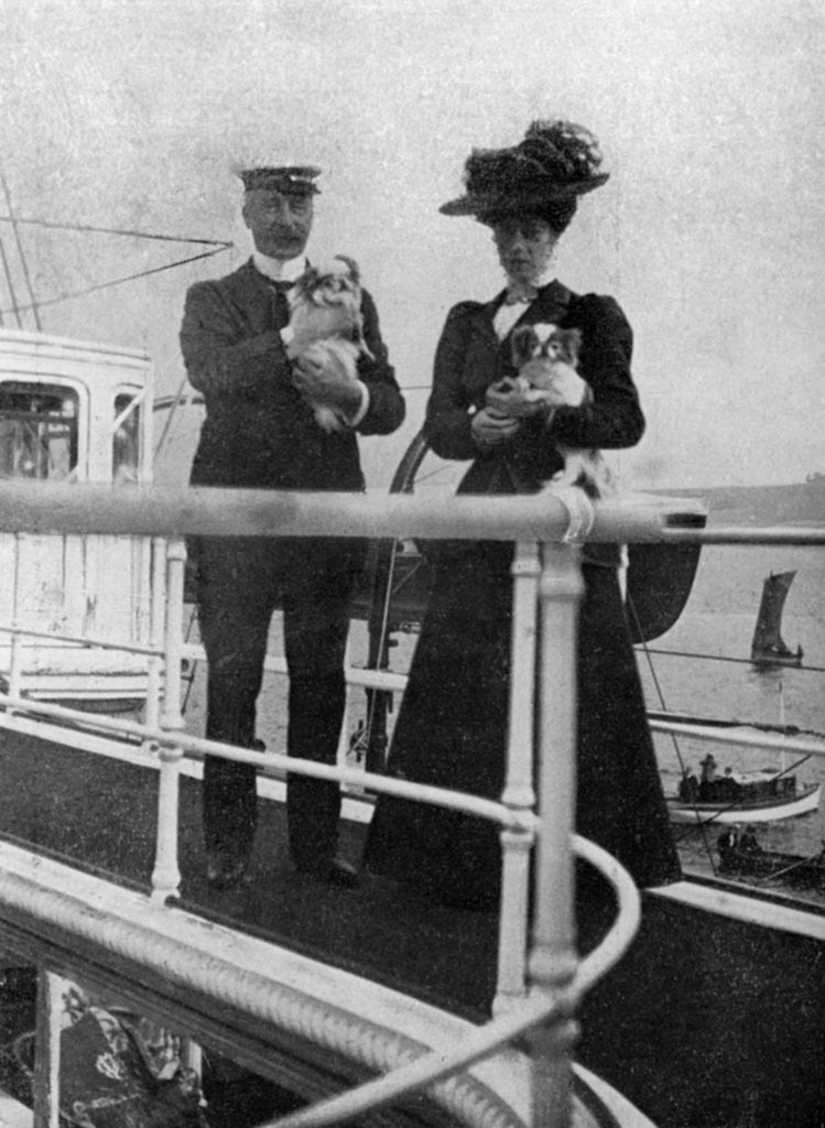 Detail of Princess Victoria (1868-1935) with the Queen's dogs by Queen Alexandra