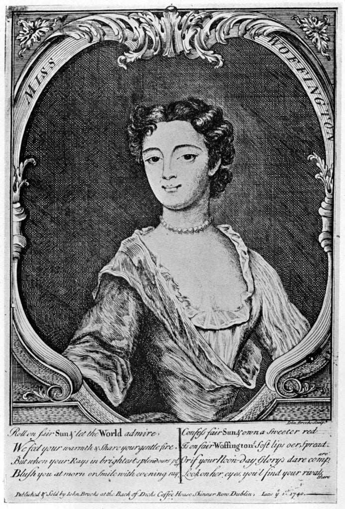 Detail of Margaret 'Peg' Woffington (1720-1760), Irish actress by John Brooks