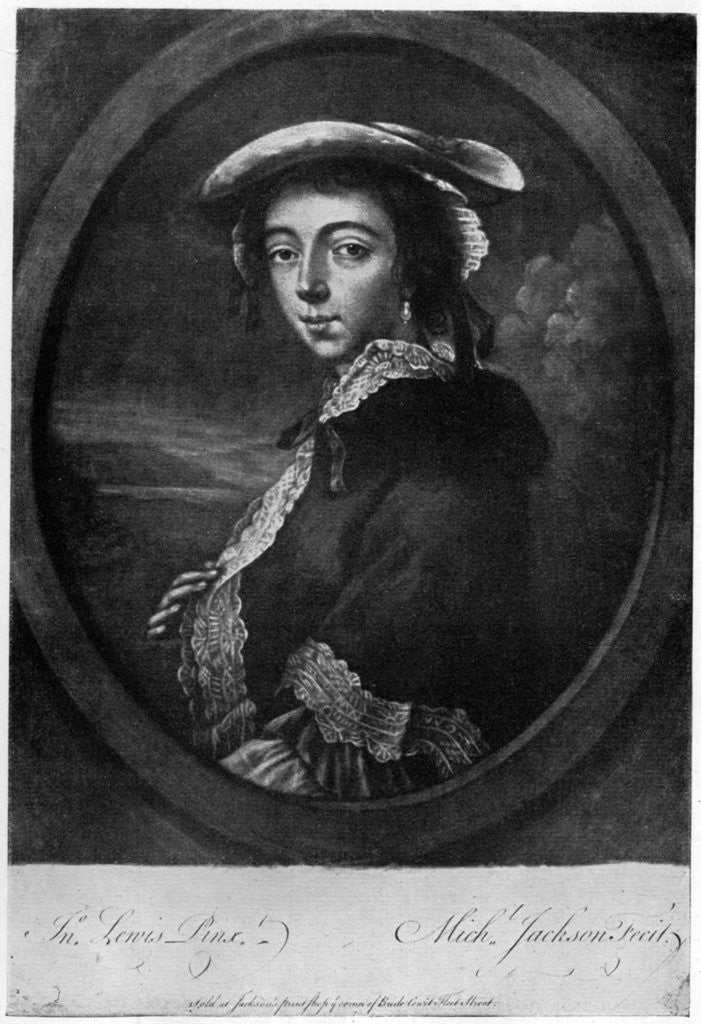 Detail of Margaret 'Peg' Woffington (1720-1760), Irish actress by Jackson