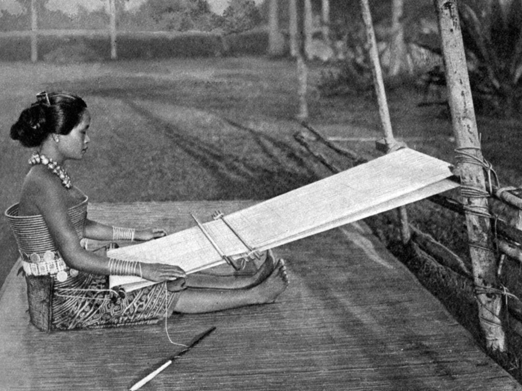 Detail of Iban weaver, Borneo by Dr Charles Hose