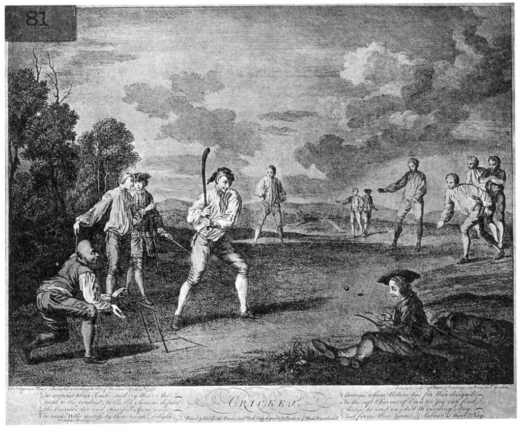 Detail of Cricket in 1743 by Anonymous