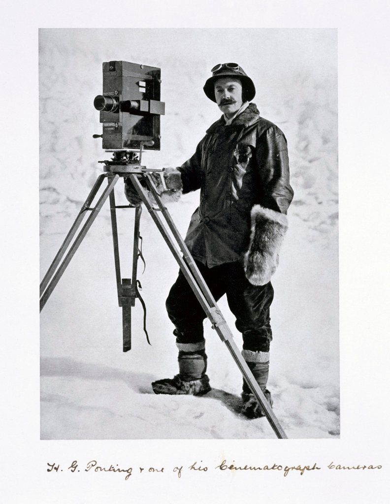 Detail of Herbert Ponting, British photographer, in the Antarctic by Anonymous