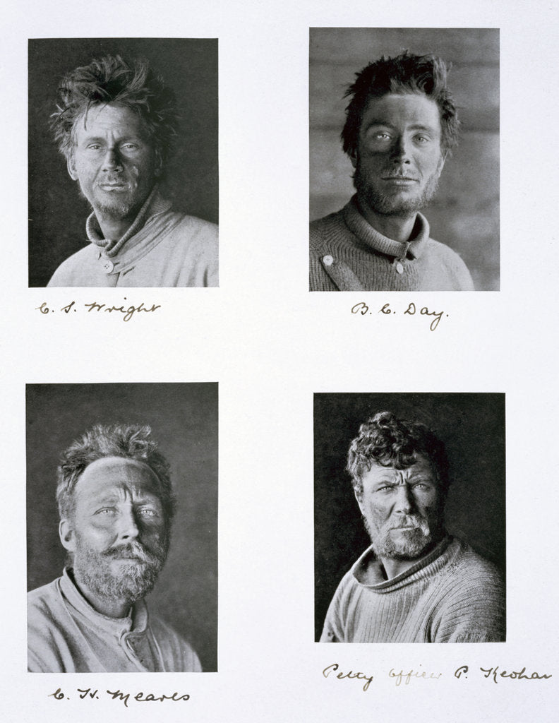 Detail of Members of Captain Scott's Antarctic expedition, 1910-1913 by Herbert Ponting