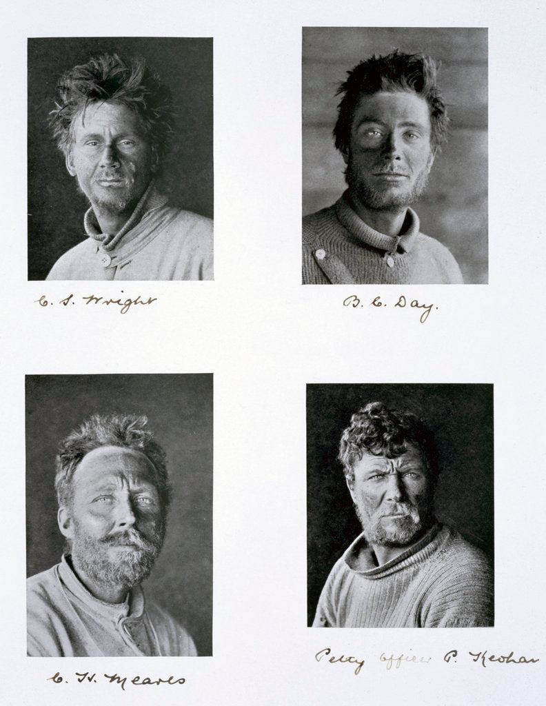 Detail of Members of Captain Scott's Antarctic expedition by Herbert Ponting