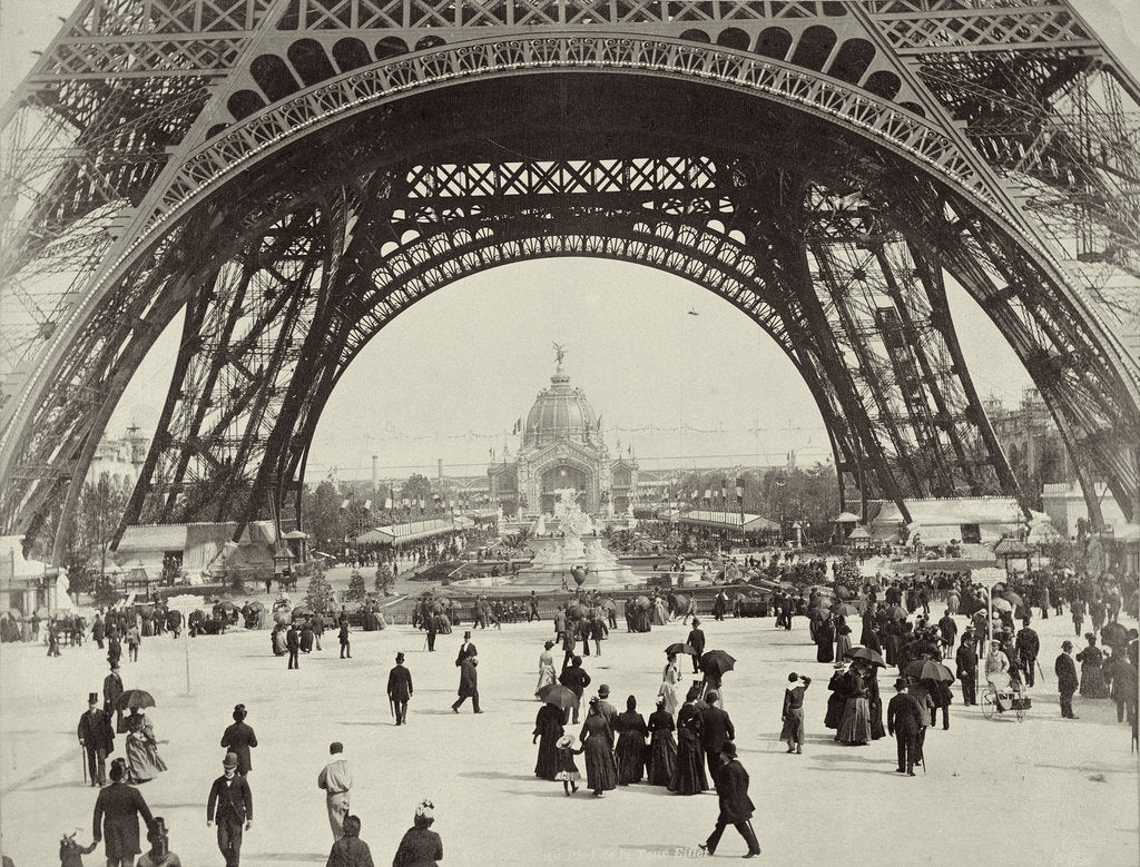 Detail of Beneath the Eiffel Tower, Paris, 1889 by Unknown