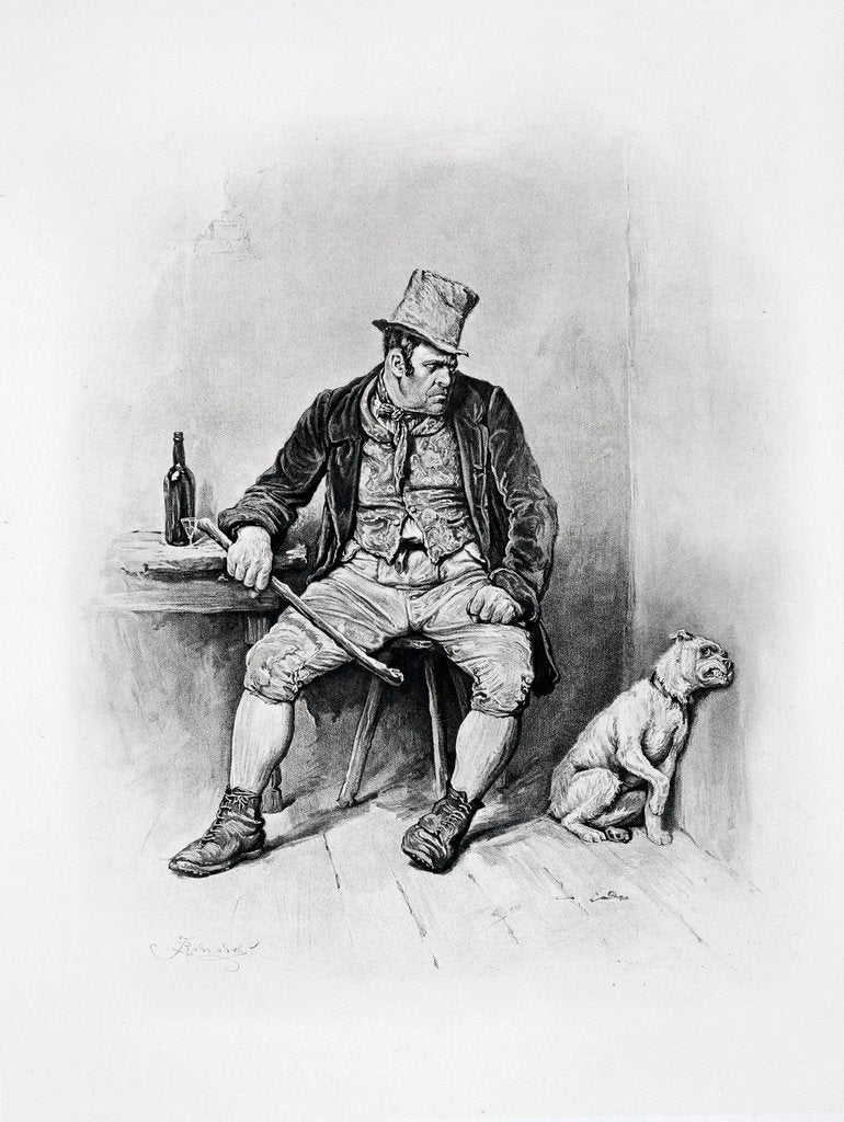 Detail of Bill Sikes and his dog by Frederick Barnard