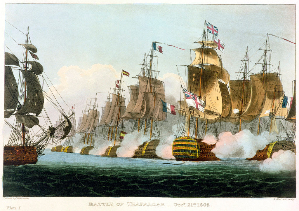 Detail of Battle of Trafalgar by Thomas Sutherland