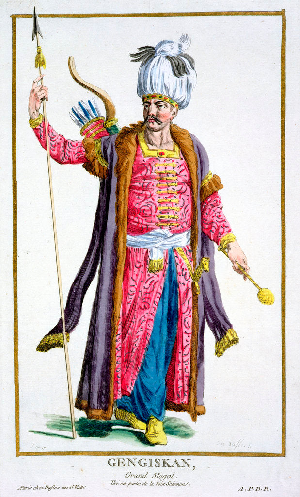 Detail of Genghis Khan by Pierre Duflos