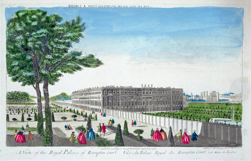 Detail of A view of the Royal Palace of Hampton Court by Anonymous