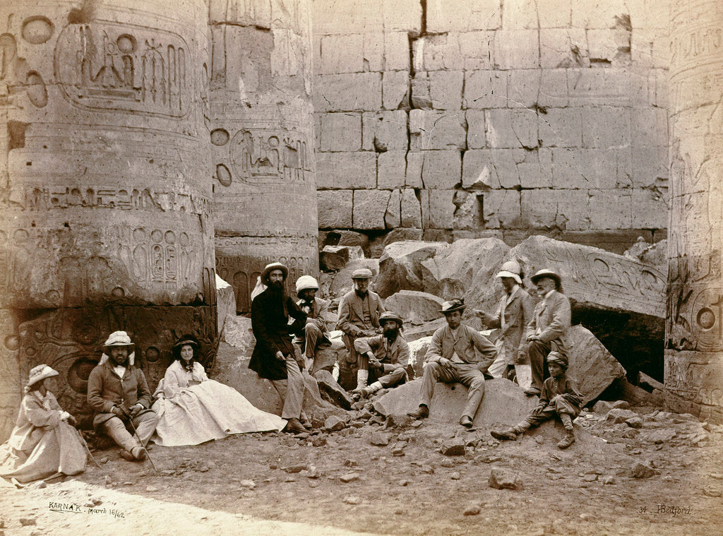Detail of Group photograph in the Hall of Columns by Francis Bedford