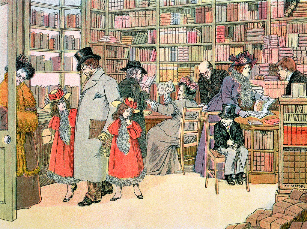 Detail of The Book Shop by Francis Donkin Bedford