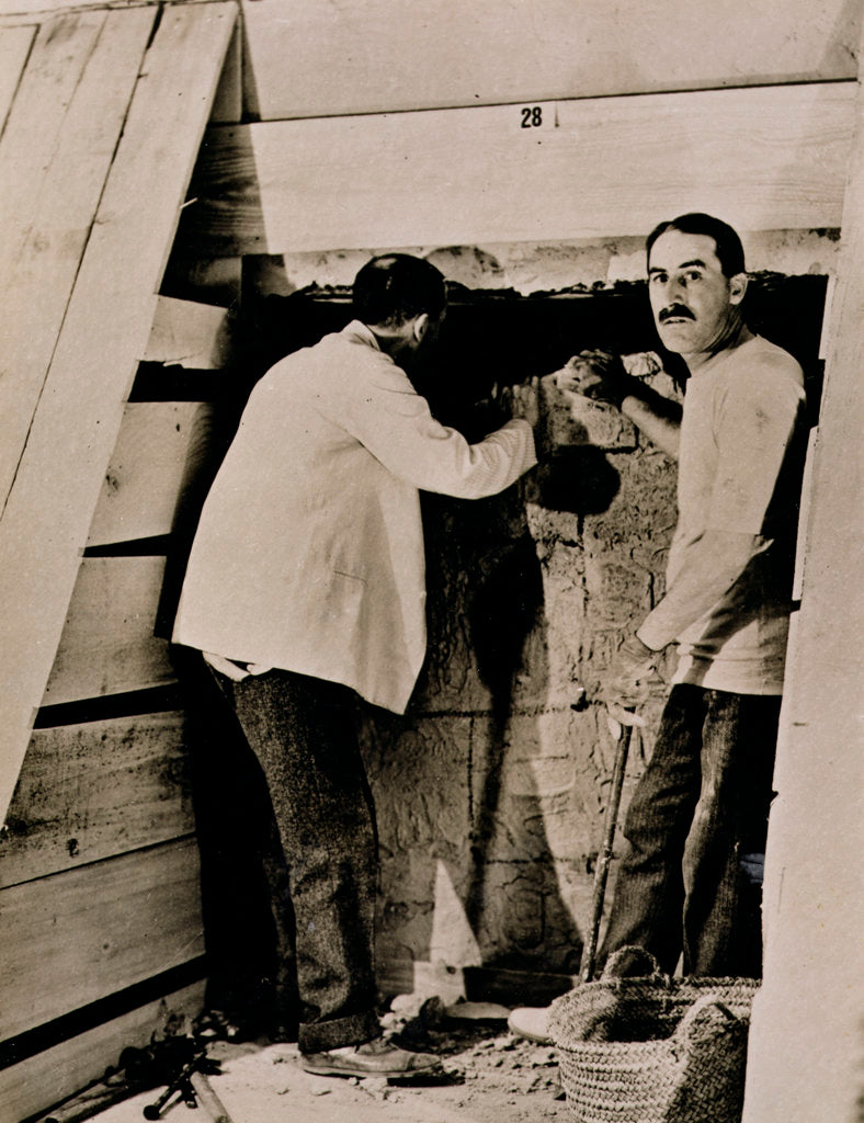 Detail of Howard Carter, British archaeologist, in the Valley of the Kings, Egypt by Harry Burton