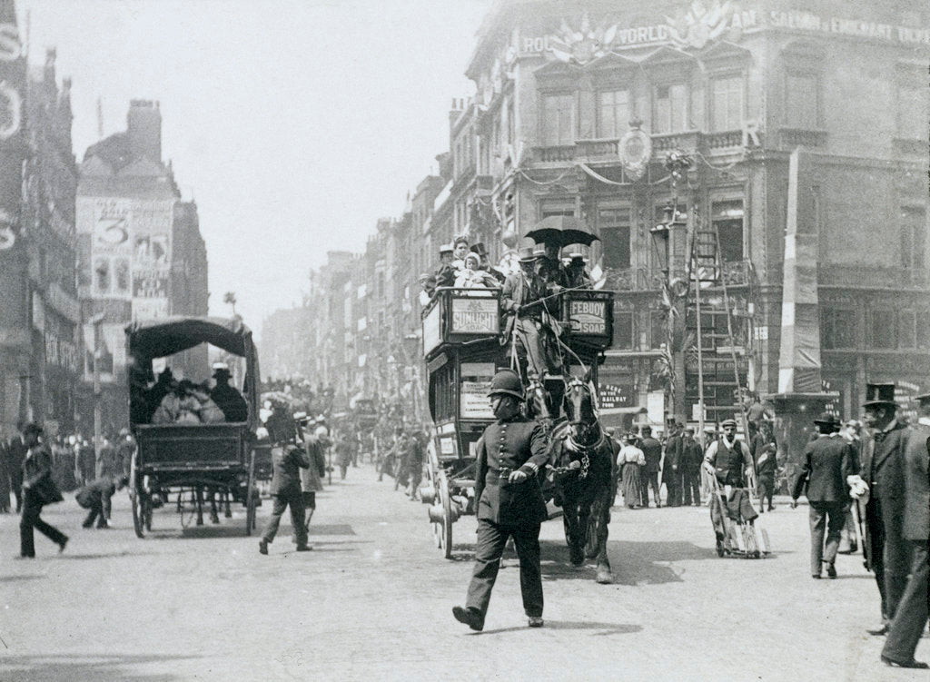 Detail of Ludgate Circus, London, prepared for Queen Victoria's Diamond Jubilee by Paul Martin