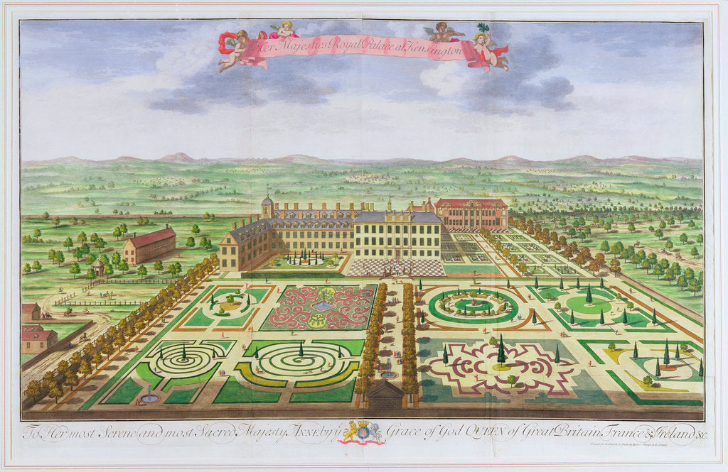 Detail of Kensington Palace, London by Johannes Kip