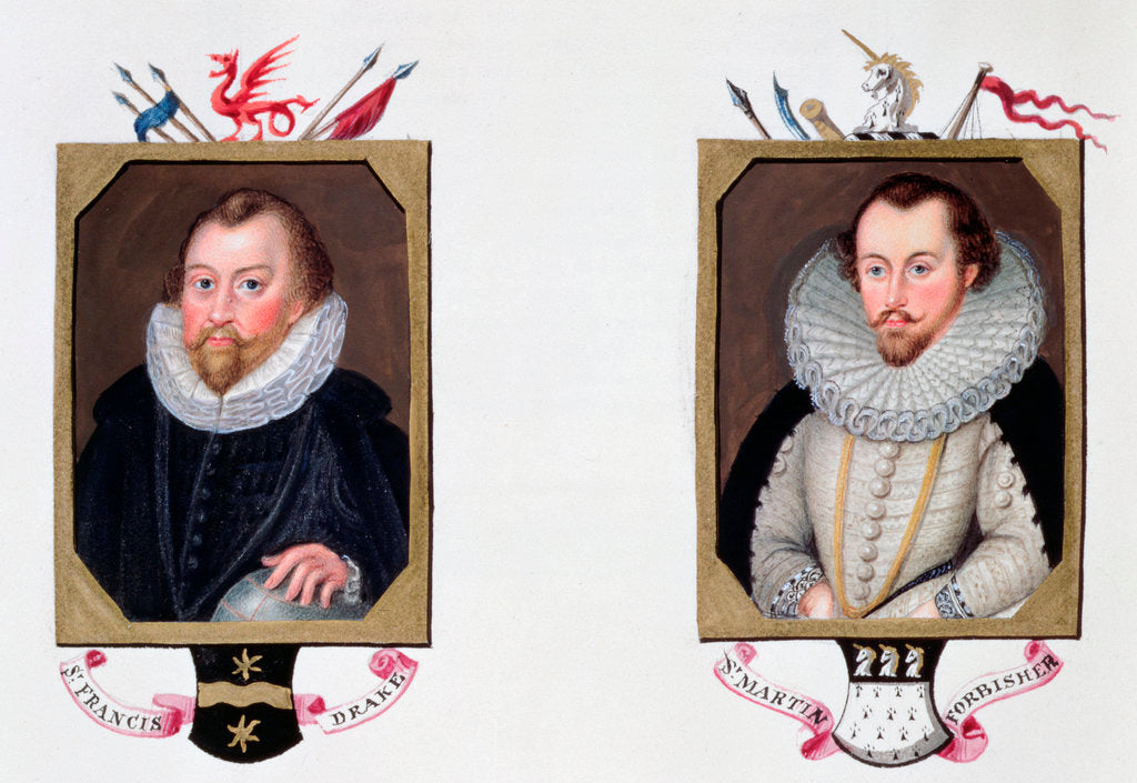 Detail of Sir Francis Drake and Sir Martin Frobisher by Sarah