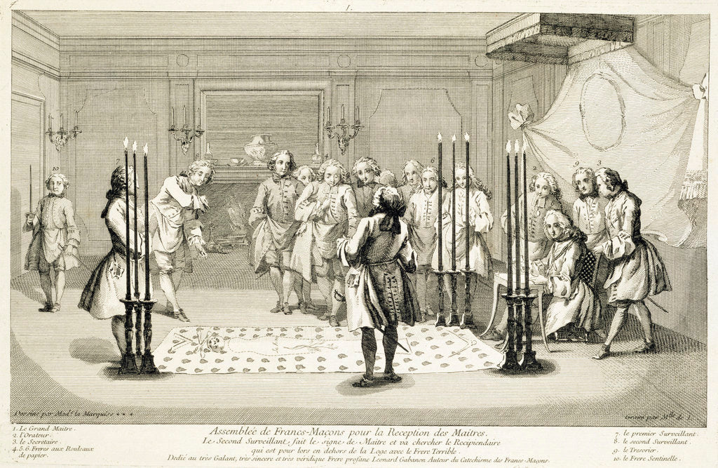 Detail of Assembly of Freemasons before the initiation of a master by Anonymous