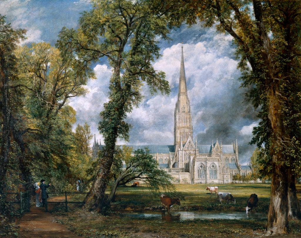 Detail of View of Salisbury Cathedral from the Bishop's Grounds, Wiltshire by John Constable