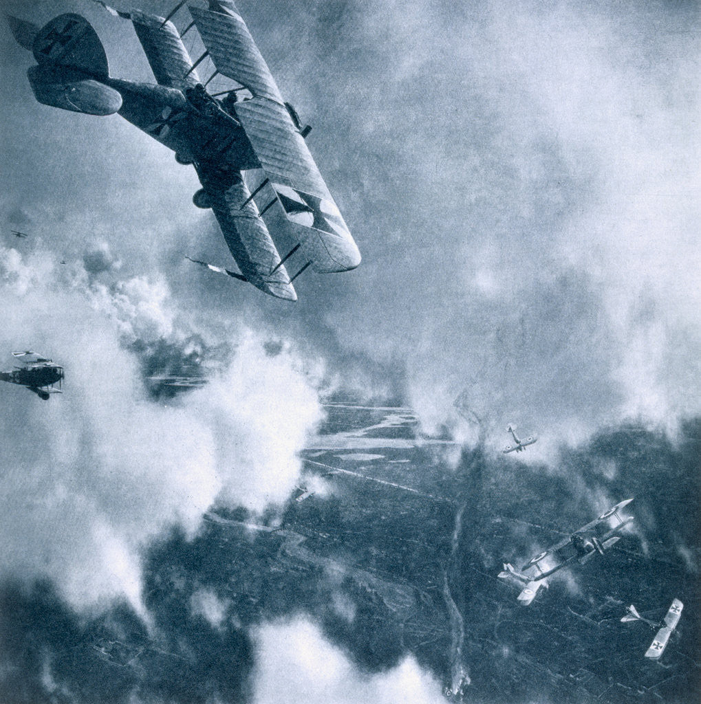 Detail of Aerial combat on the Western Front by Anonymous