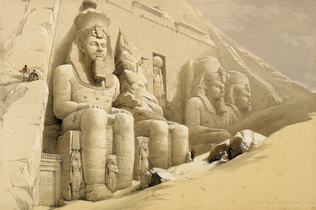 Detail of The Great Temple of Abu Simbel, Nubia, Egypt, c1845 by David Roberts