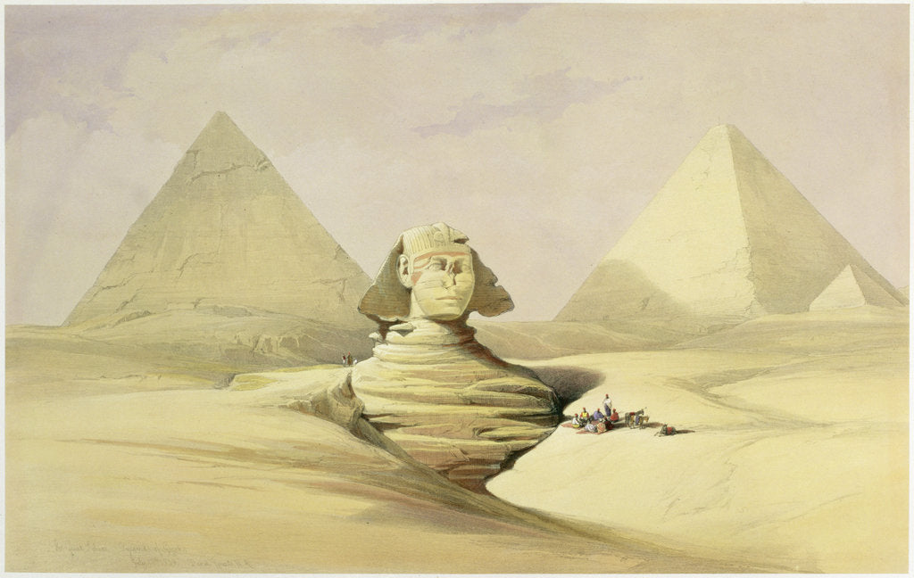The Great Sphinx and the Pyramids of Giza, Egypt, c1845 by David Roberts