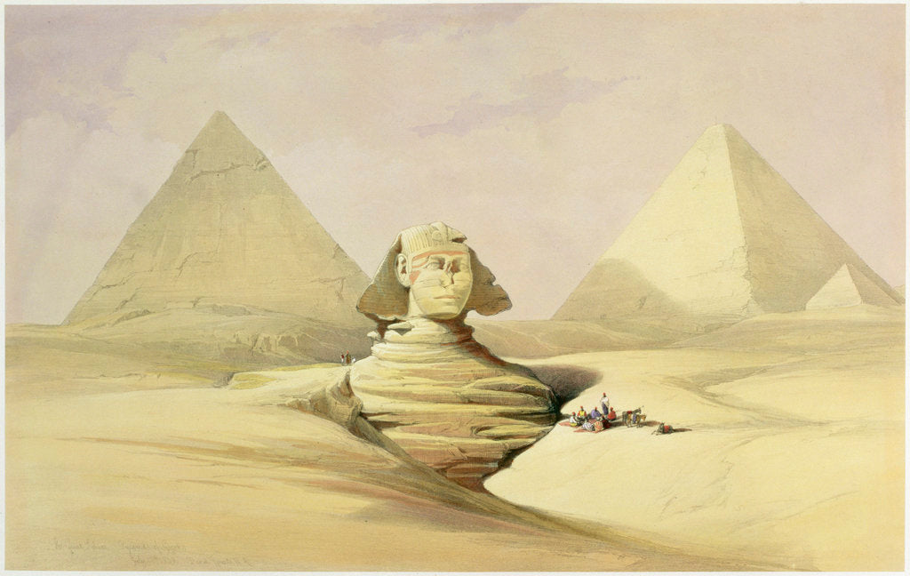 Detail of The Great Sphinx and the Pyramids of Giza by David Roberts
