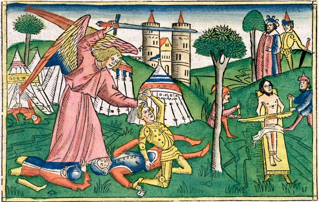 Detail of 2 Kings 19:35-37: God's vengance on Assyria by Anonymous