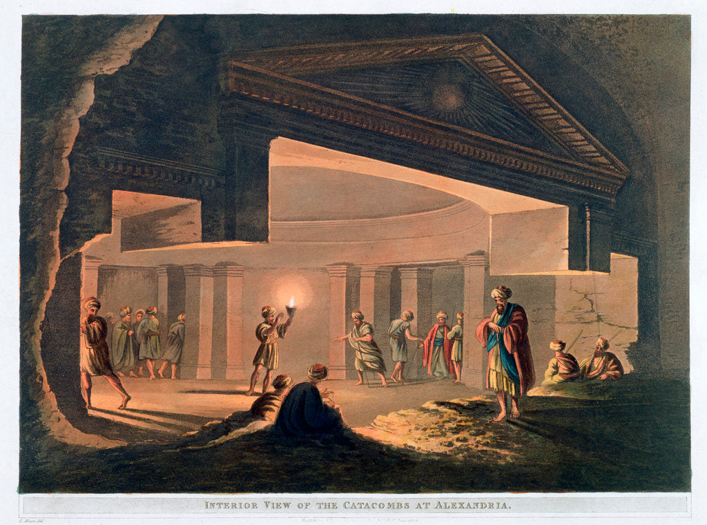 Detail of Interior View of the Catacombs at Alexandria by Thomas Milton