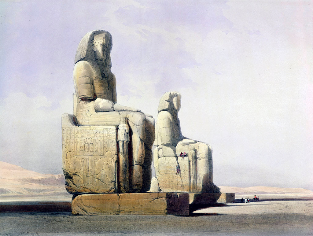 Detail of Detail of the Colossi of Memnon by Louis Haghe