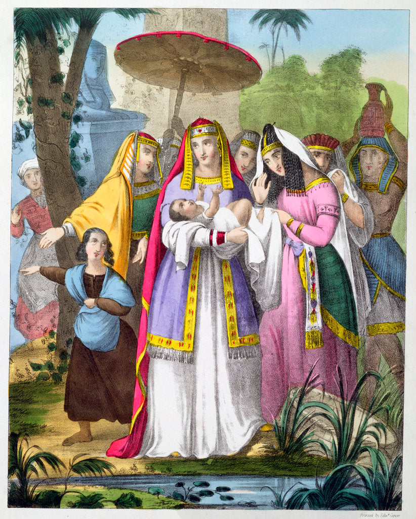 Detail of Moses saved by Pharaoh's daughter by Siegfried Detlev Bendixen