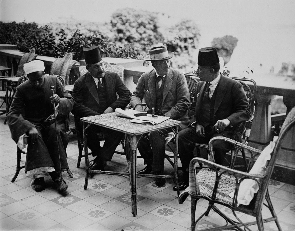 Detail of Lord Carnarvon with Egyptian officials by Harry Burton