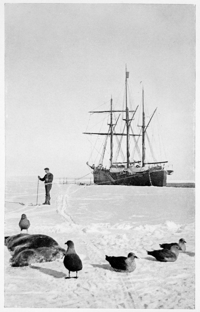 Detail of The Fram in the Bay of Whales, Antarctica, 1911-1912 by Unknown