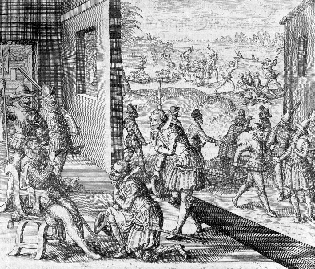 Detail of The Spanish capture Fort Caroline by Anonymous