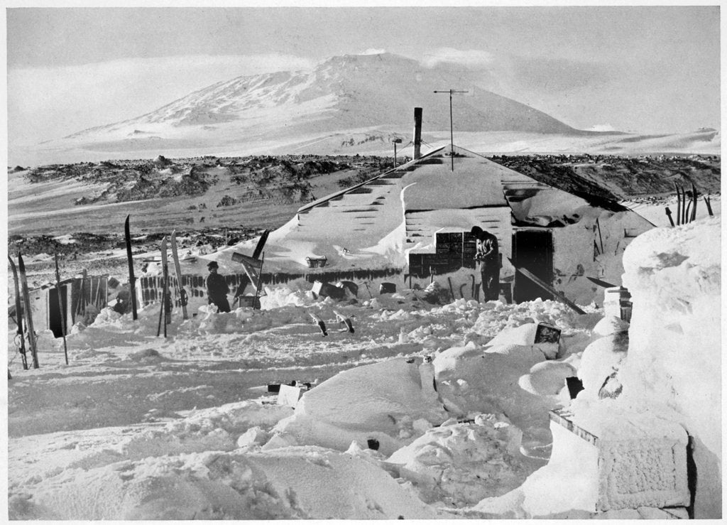 Detail of In Winter Quarters Working on Maps and Records by Herbert Ponting