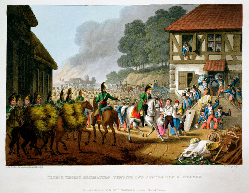 Detail of French Troops Retreating Through and Plundering a Village by Matthew Dubourg