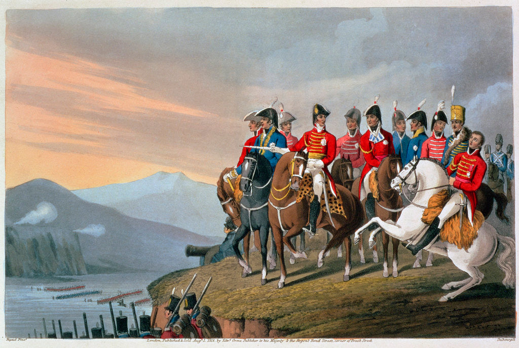 Detail of The Duke of Wellington and his Staff Crossing the Bidassoa and Entering France by Matthew Dubourg