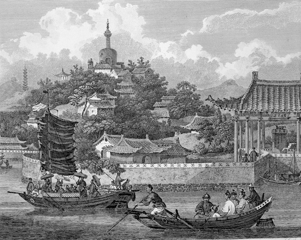 Detail of Detail of a view of the gardens of the Imperial Palace by Samuel Smith