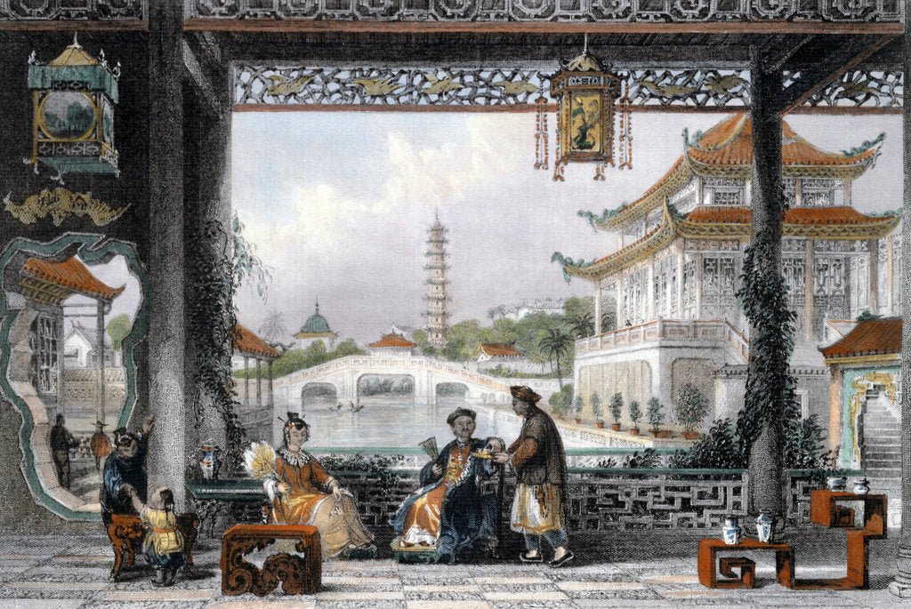 Detail of Pavilion and Gardens of a Mandarin near Peking by Thomas Allom