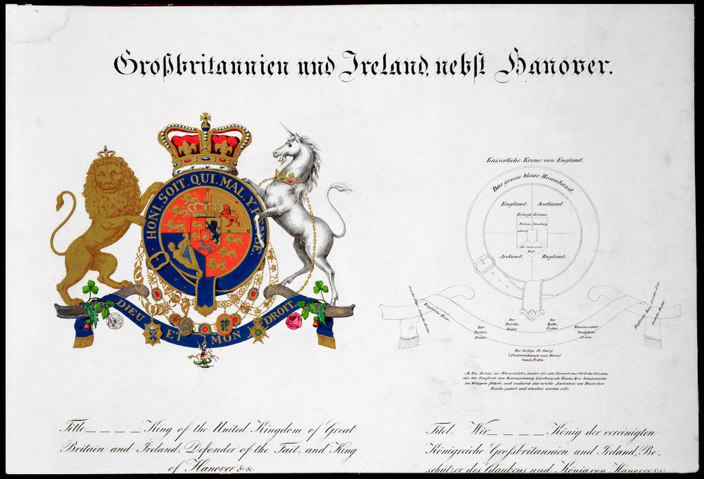 Detail of Crest of the King of the United Kingdom of Great Britain and Ireland and Hanover by Anonymous