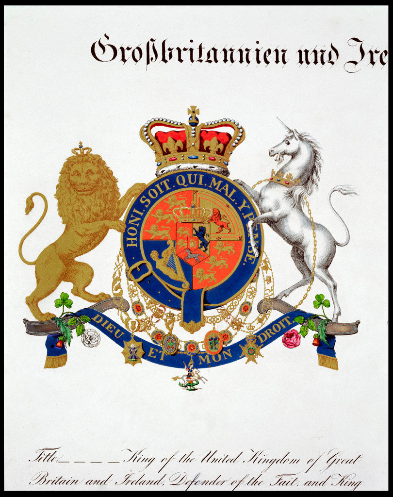 Detail of Crest of the King of the United Kingdom of Great Britain and Ireland and Hanover by Anonymous